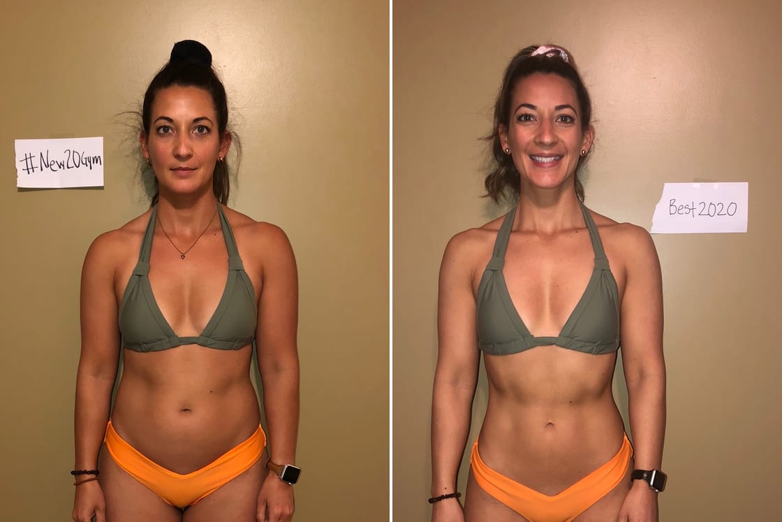 Elena R. before and after the challenge